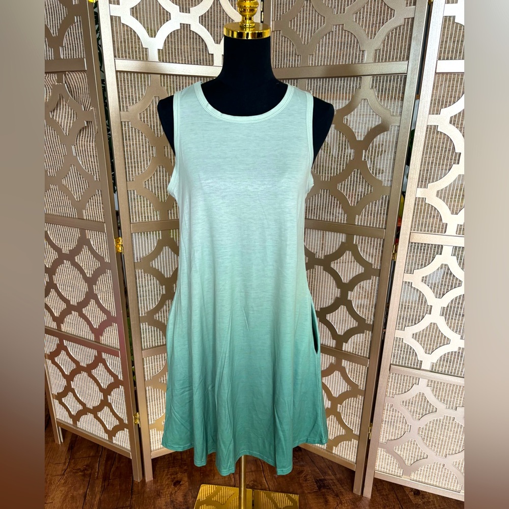 Ombré Shirt Dress | Small | Green